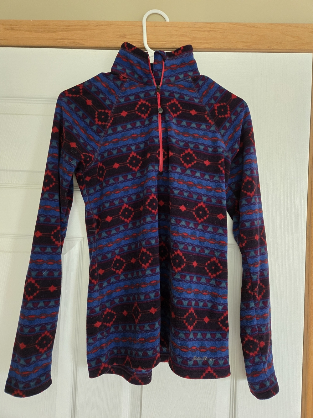Eddie Bauer Patterned Half-Zip Teddy Fleece Jacket